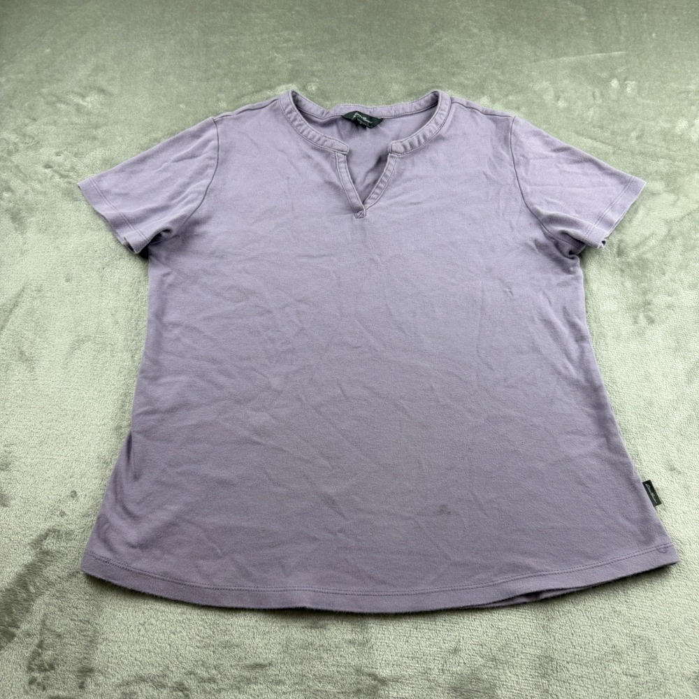 Eddie Bauer Women's Small Pima Cotton Split Neck‎ T-Shirt Purple EB004072
